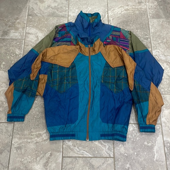Set of 2 1980s Vintage Active Stuff Zip Up Jacket Windbreaker Size Large - Picture 1 of 16